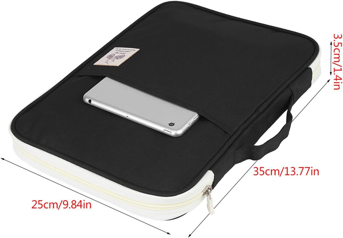 Multi-Functional A4 Document Bags, Portfolio Pouch Travel Binder Organizer Zippered File Folder Family Passport Holder Briefcase with Handle for Notebooks Pen Board Games School Office Supplies