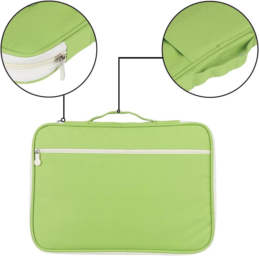 Multi-Functional A4 Document Bags, Portfolio Pouch Travel Binder Organizer Zippered File Folder Family Passport Holder Briefcase with Handle for Notebooks Pen Board Games School Office Supplies