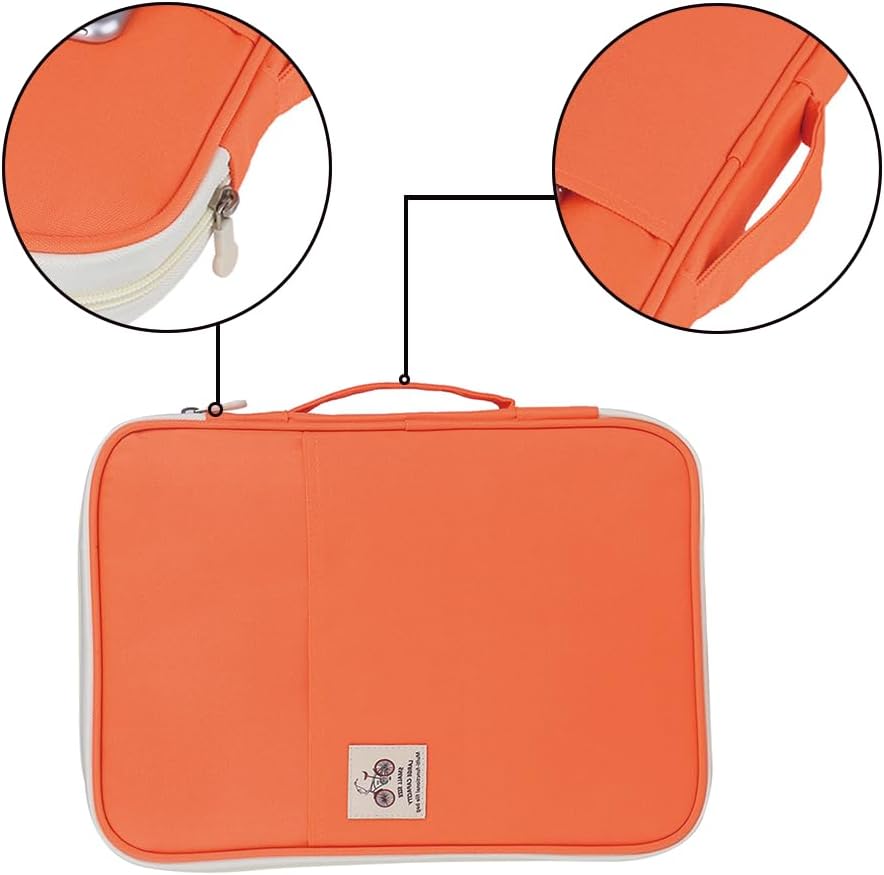 Multi-Functional A4 Document Bags, Portfolio Pouch Travel Binder Organizer Zippered File Folder Family Passport Holder Briefcase with Handle for Notebooks Pen Board Games School Office Supplies