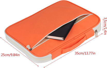 Multi-Functional A4 Document Bags, Portfolio Pouch Travel Binder Organizer Zippered File Folder Family Passport Holder Briefcase with Handle for Notebooks Pen Board Games School Office Supplies