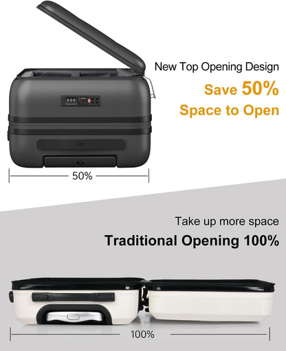 Carry On Luggage Airline Approved, 20 Inch PC Hardside Scratch-Resistant Suitcase with TSA Lock, Top Opening Travel & Business Luggage