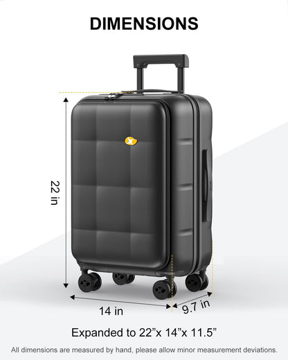 Carry On Luggage Airline Approved, 20 Inch PC Hardside Scratch-Resistant Suitcase with TSA Lock, Top Opening Travel & Business Luggage