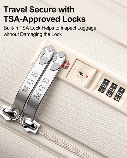 Carry On Luggage Airline Approved, 20 Inch PC Hardside Scratch-Resistant Suitcase with TSA Lock, Top Opening Travel & Business Luggage