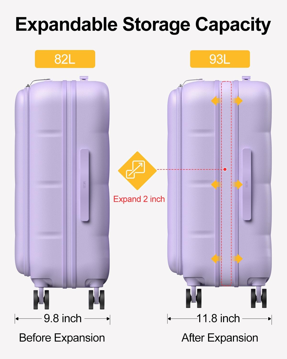 Carry On Luggage Airline Approved, 20 Inch PC Hardside Scratch-Resistant Suitcase with TSA Lock, Top Opening Travel & Business Luggage