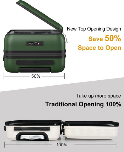Carry On Luggage Airline Approved, 20 Inch PC Hardside Scratch-Resistant Suitcase with TSA Lock, Top Opening Travel & Business Luggage