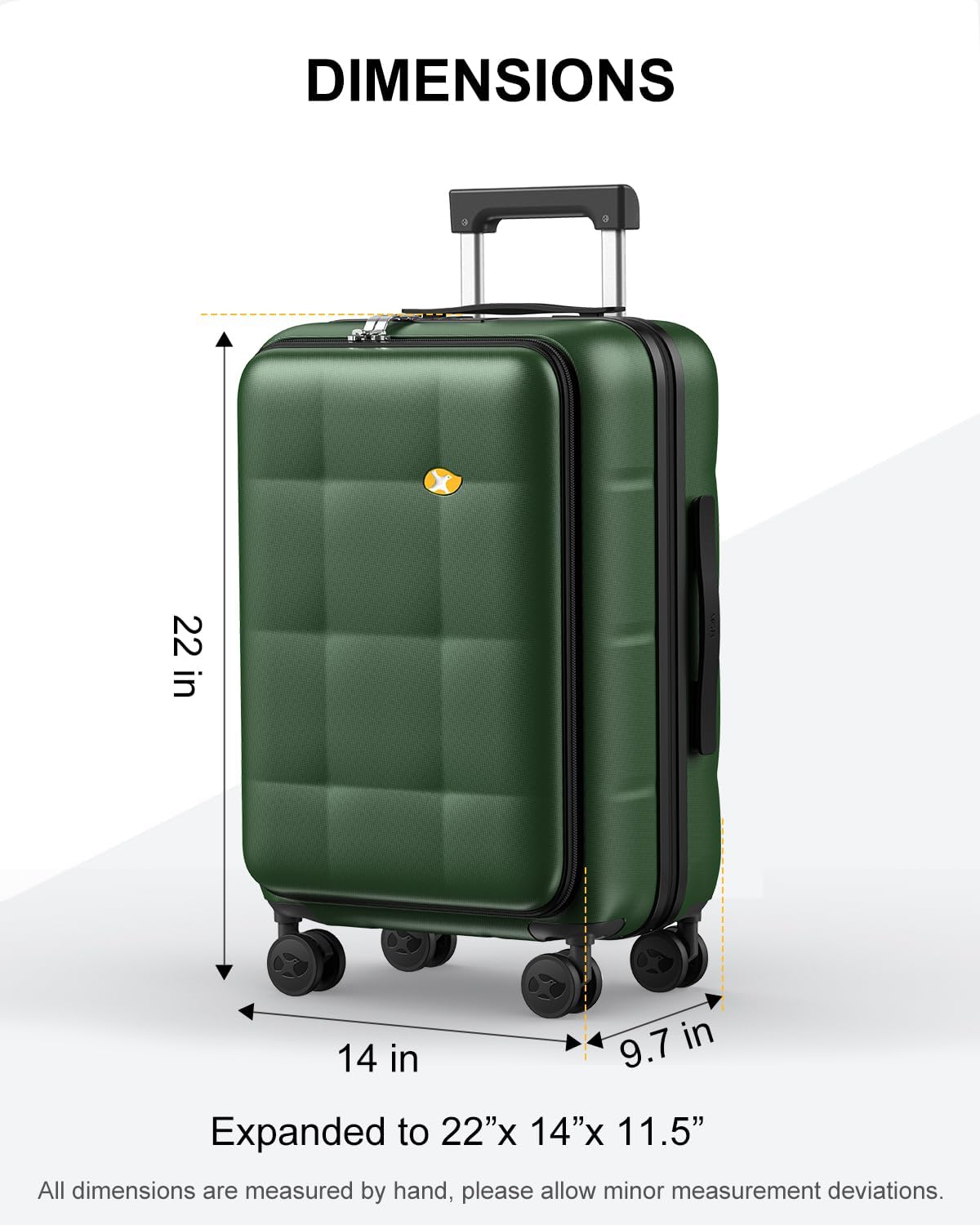 Carry On Luggage Airline Approved, 20 Inch PC Hardside Scratch-Resistant Suitcase with TSA Lock, Top Opening Travel & Business Luggage