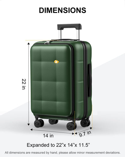 Carry On Luggage Airline Approved, 20 Inch PC Hardside Scratch-Resistant Suitcase with TSA Lock, Top Opening Travel & Business Luggage