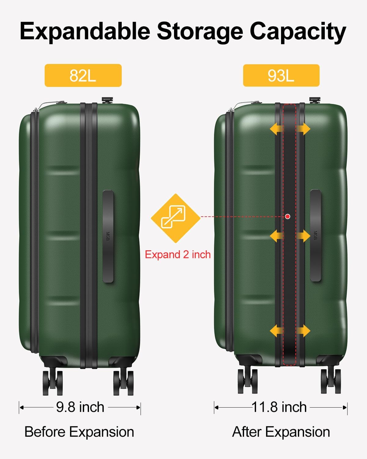 Carry On Luggage Airline Approved, 20 Inch PC Hardside Scratch-Resistant Suitcase with TSA Lock, Top Opening Travel & Business Luggage