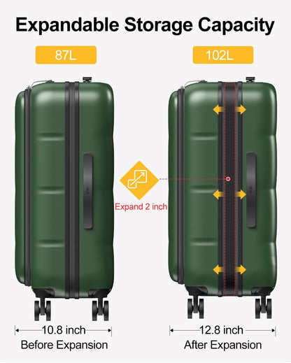 Carry On Luggage Airline Approved, 20 Inch PC Hardside Scratch-Resistant Suitcase with TSA Lock, Top Opening Travel & Business Luggage
