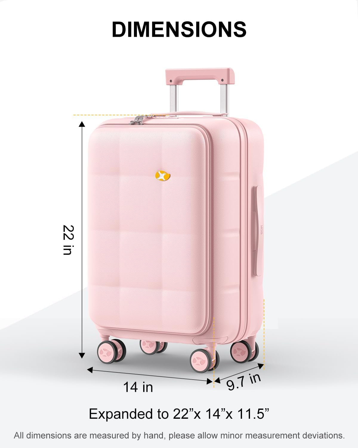 Carry On Luggage Airline Approved, 20 Inch PC Hardside Scratch-Resistant Suitcase with TSA Lock, Top Opening Travel & Business Luggage