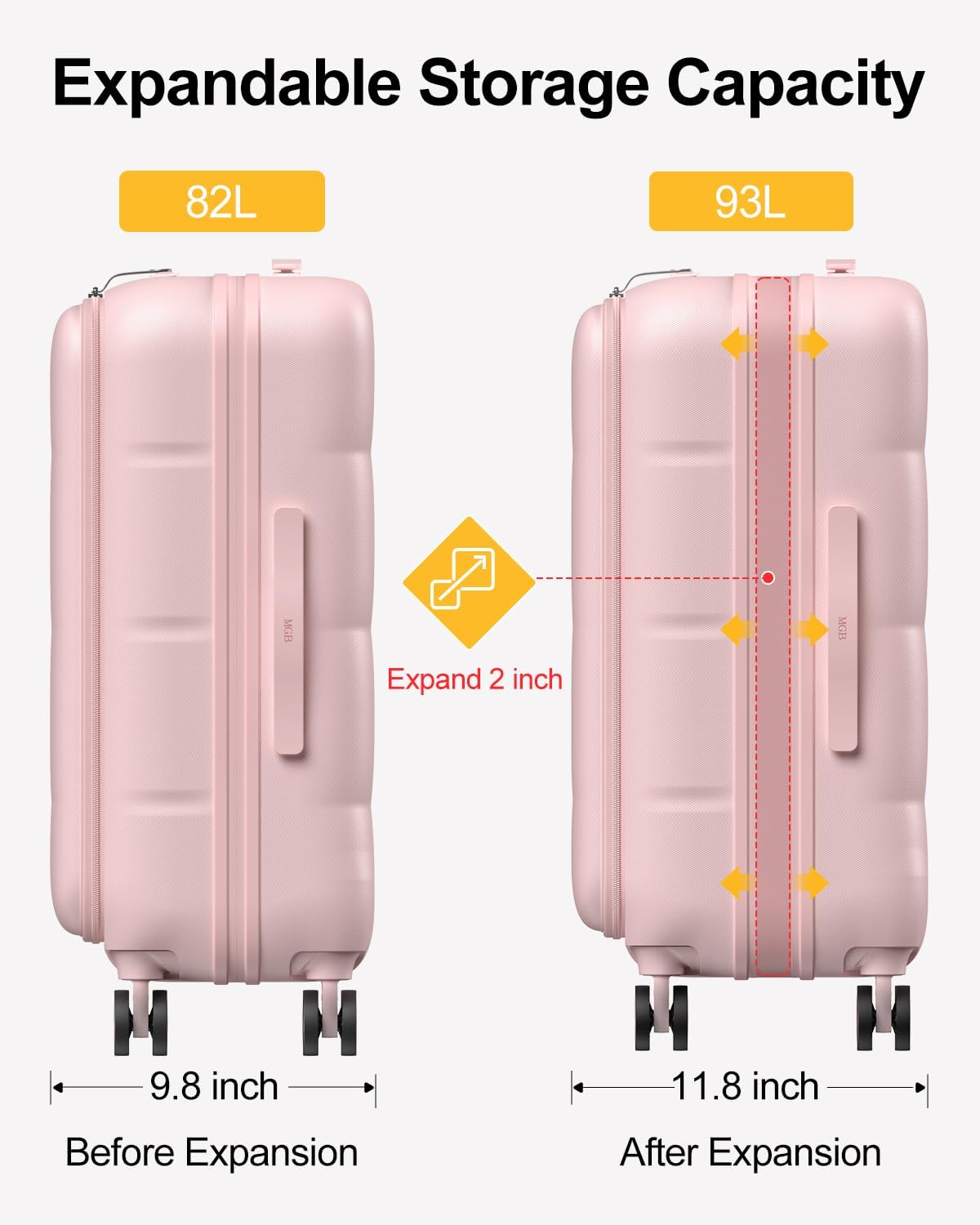 Carry On Luggage Airline Approved, 20 Inch PC Hardside Scratch-Resistant Suitcase with TSA Lock, Top Opening Travel & Business Luggage
