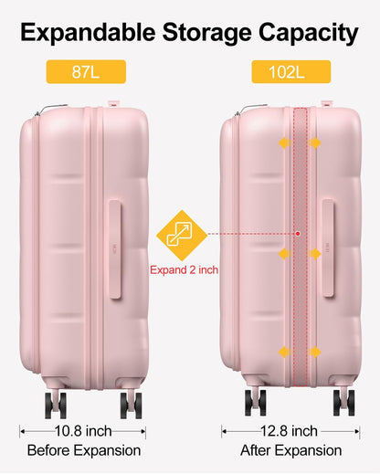 Carry On Luggage Airline Approved, 20 Inch PC Hardside Scratch-Resistant Suitcase with TSA Lock, Top Opening Travel & Business Luggage