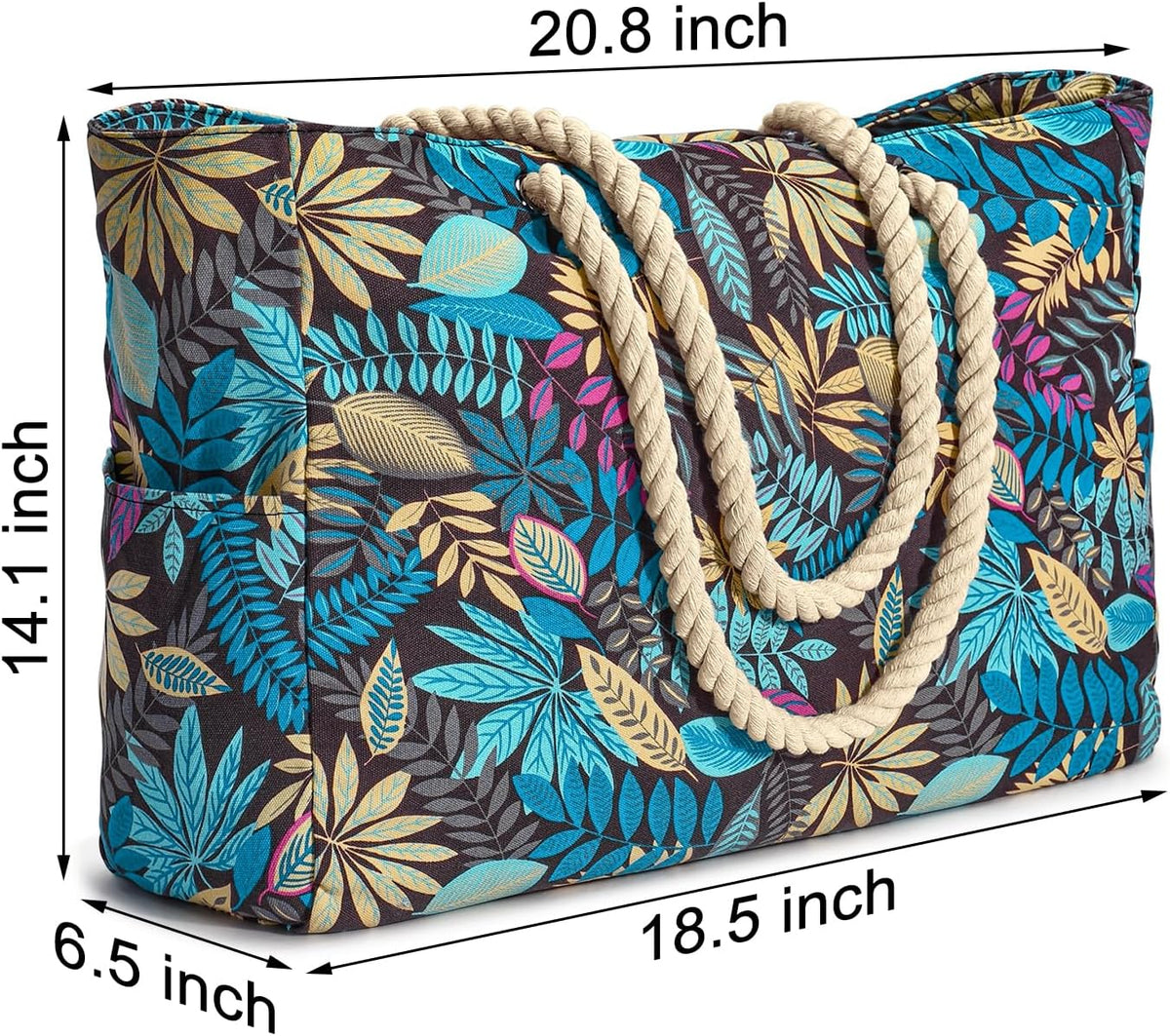 Becokan Beach Bags for Women Large Waterproof Beach Tote Bag Zipper Beach Bags Waterproof Sandproof Swim Pool Bag Large Tote