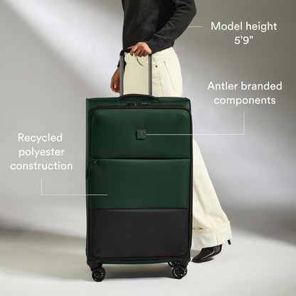 Soft Stripe Carry On Luggage 22x14x9 Airline Approved - Cabin Suitcase with Expander, Adjustable Handle, 4 Spinner Wheels, Lightweight, TSA Lock - Recycled Polyester Luggage - Sand Yellow