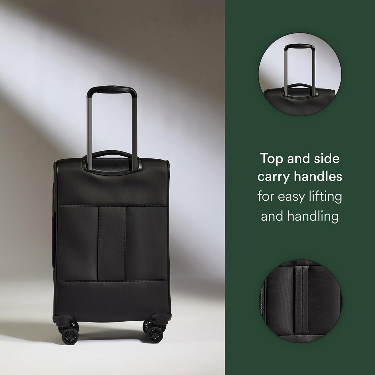 Soft Stripe Carry On Luggage 22x14x9 Airline Approved - Cabin Suitcase with Expander, Adjustable Handle, 4 Spinner Wheels, Lightweight, TSA Lock - Recycled Polyester Luggage - Sand Yellow