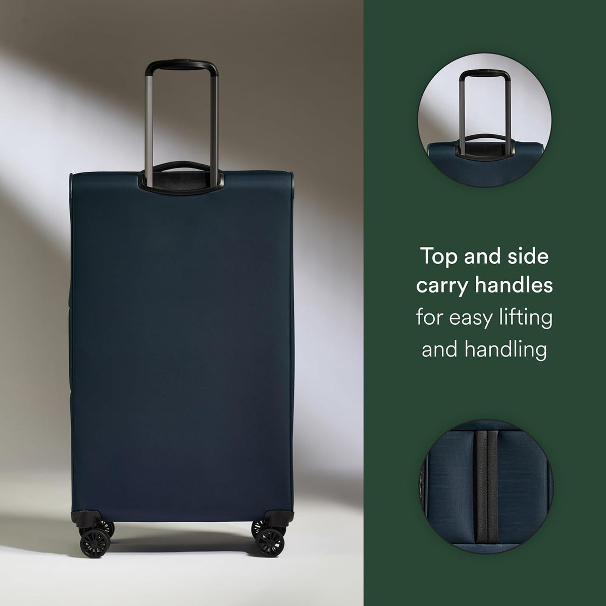 Soft Stripe Carry On Luggage 22x14x9 Airline Approved - Cabin Suitcase with Expander, Adjustable Handle, 4 Spinner Wheels, Lightweight, TSA Lock - Recycled Polyester Luggage - Sand Yellow