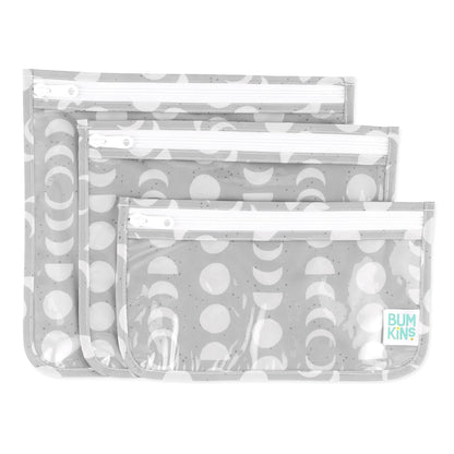 Roamio Travel Bag, Toiletry, TSA Approved Pouch, Zip Quart Size Airline Compliant, Clear-Sided, Baby, Diaper Organization, Makeup, Accessories, Carry On Packing, Set of 3 Sizes, Green Stripe