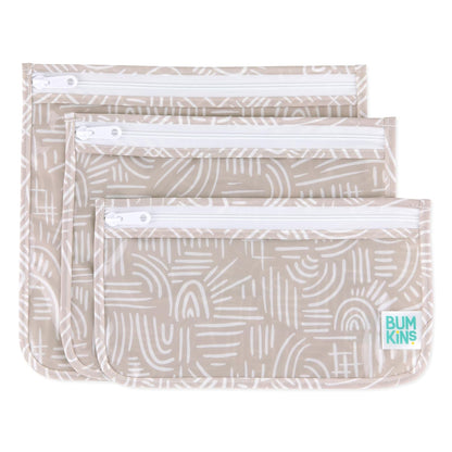 Roamio Travel Bag, Toiletry, TSA Approved Pouch, Zip Quart Size Airline Compliant, Clear-Sided, Baby, Diaper Organization, Makeup, Accessories, Carry On Packing, Set of 3 Sizes, Green Stripe