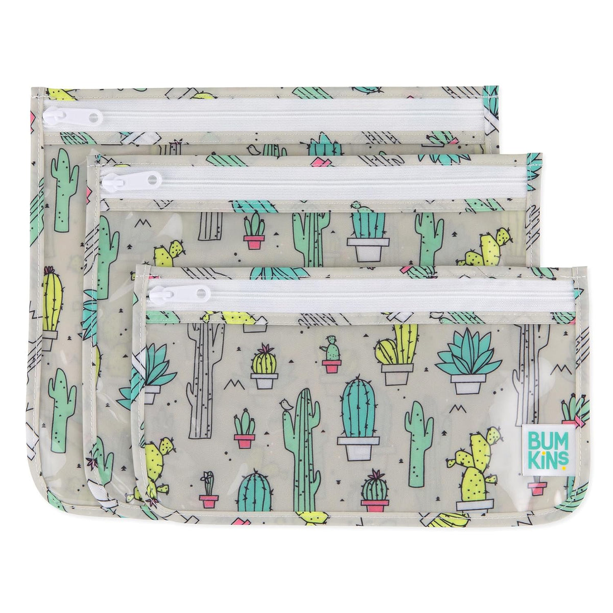 Roamio Travel Bag, Toiletry, TSA Approved Pouch, Zip Quart Size Airline Compliant, Clear-Sided, Baby, Diaper Organization, Makeup, Accessories, Carry On Packing, Set of 3 Sizes, Green Stripe
