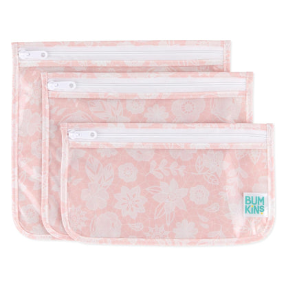 Roamio Travel Bag, Toiletry, TSA Approved Pouch, Zip Quart Size Airline Compliant, Clear-Sided, Baby, Diaper Organization, Makeup, Accessories, Carry On Packing, Set of 3 Sizes, Green Stripe