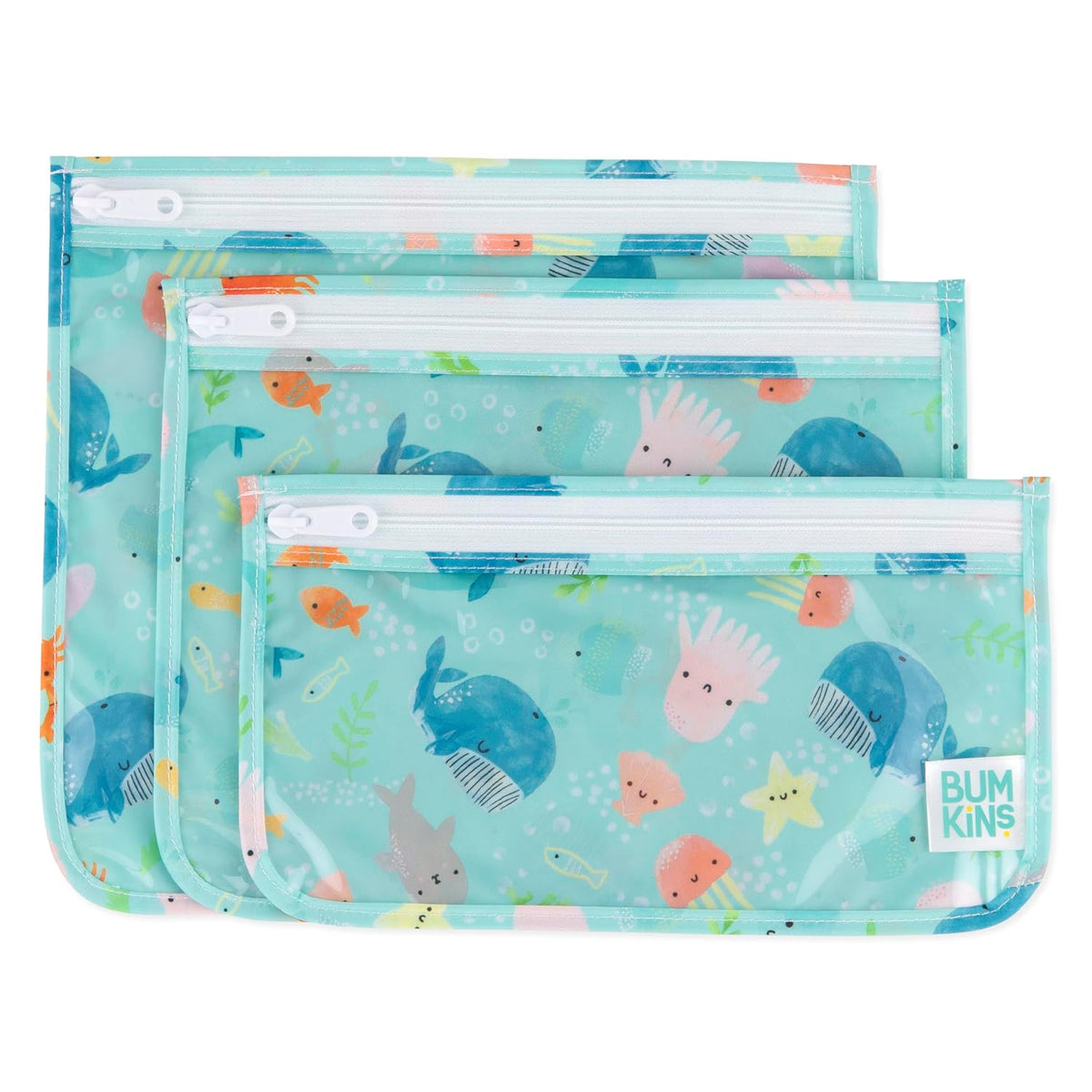 Roamio Travel Bag, Toiletry, TSA Approved Pouch, Zip Quart Size Airline Compliant, Clear-Sided, Baby, Diaper Organization, Makeup, Accessories, Carry On Packing, Set of 3 Sizes, Green Stripe