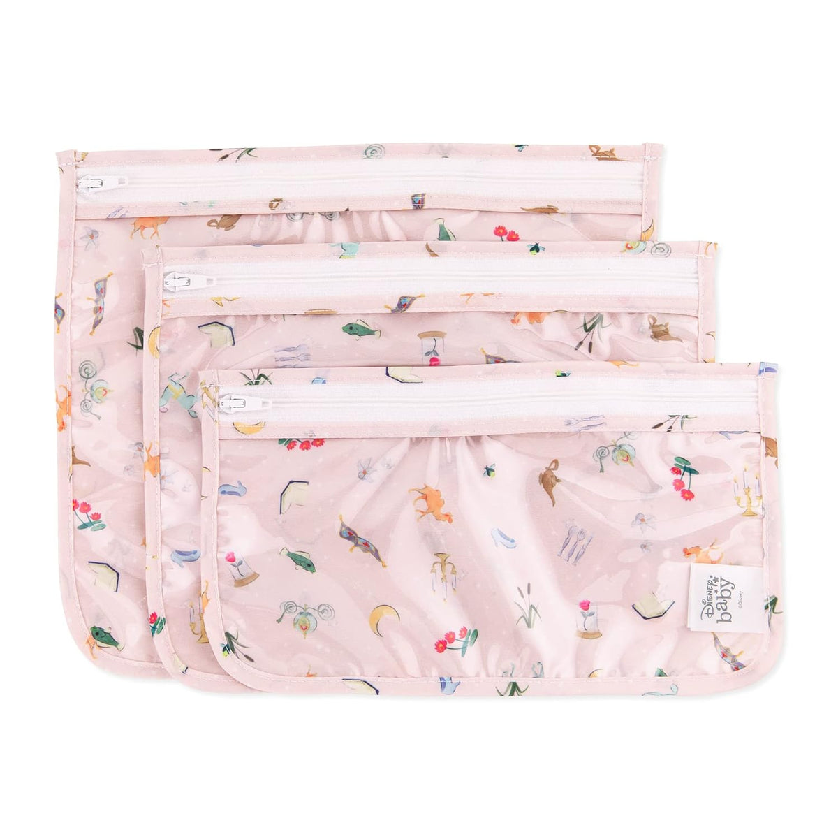 Roamio Travel Bag, Toiletry, TSA Approved Pouch, Zip Quart Size Airline Compliant, Clear-Sided, Baby, Diaper Organization, Makeup, Accessories, Carry On Packing, Set of 3 Sizes, Green Stripe