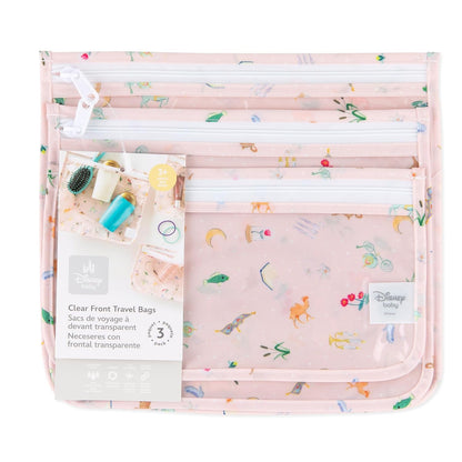Roamio Travel Bag, Toiletry, TSA Approved Pouch, Zip Quart Size Airline Compliant, Clear-Sided, Baby, Diaper Organization, Makeup, Accessories, Carry On Packing, Set of 3 Sizes, Green Stripe