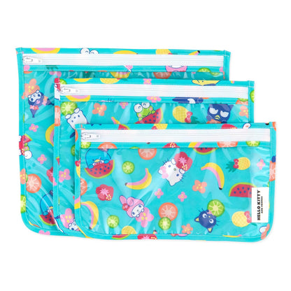Roamio Travel Bag, Toiletry, TSA Approved Pouch, Zip Quart Size Airline Compliant, Clear-Sided, Baby, Diaper Organization, Makeup, Accessories, Carry On Packing, Set of 3 Sizes, Green Stripe