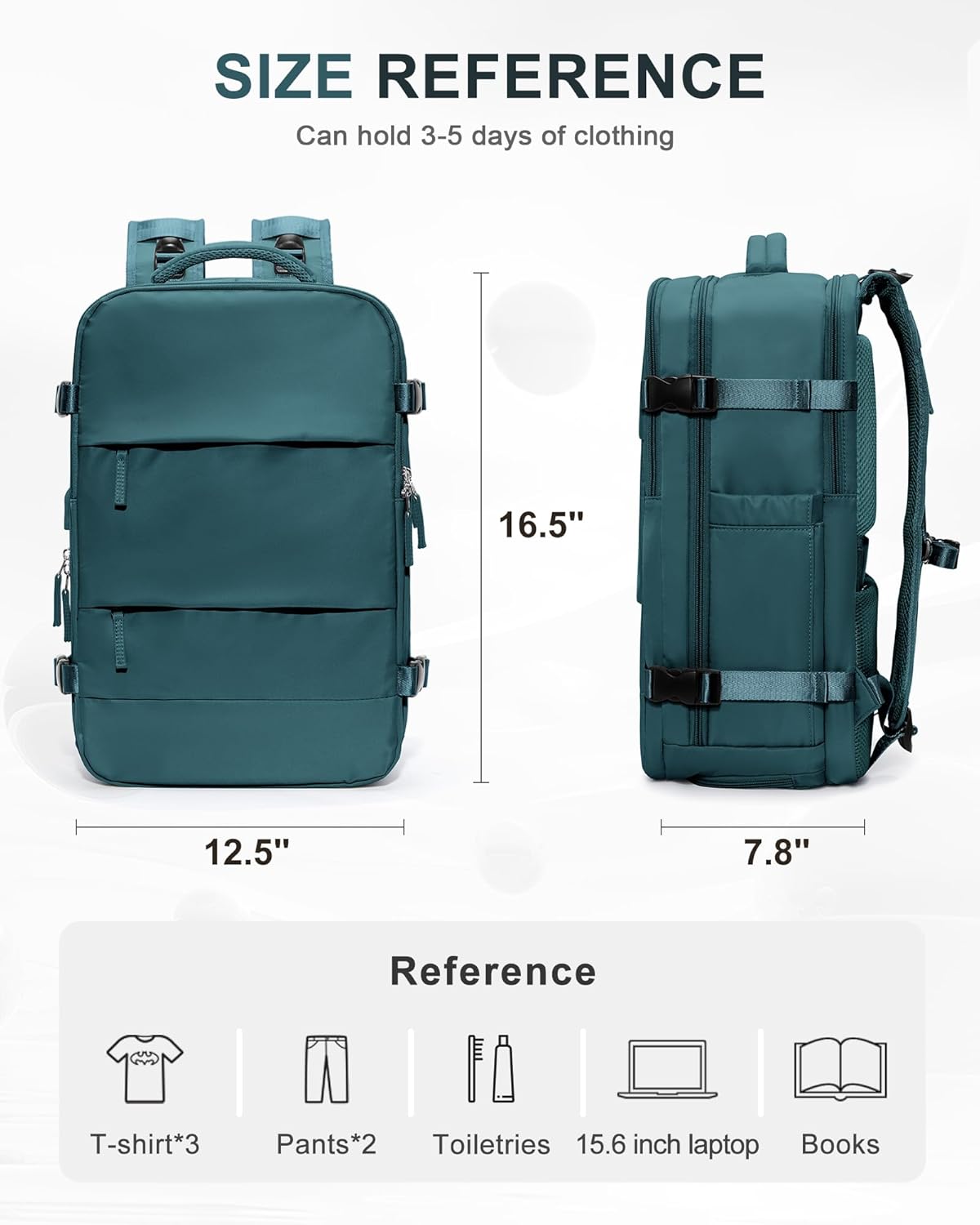 Travel Backpack For Women Men Carry on Backpack Luggage Flight Approved Personal item Travel Bag Essentials Mochila de viaje Laptop College Backpack Large Black