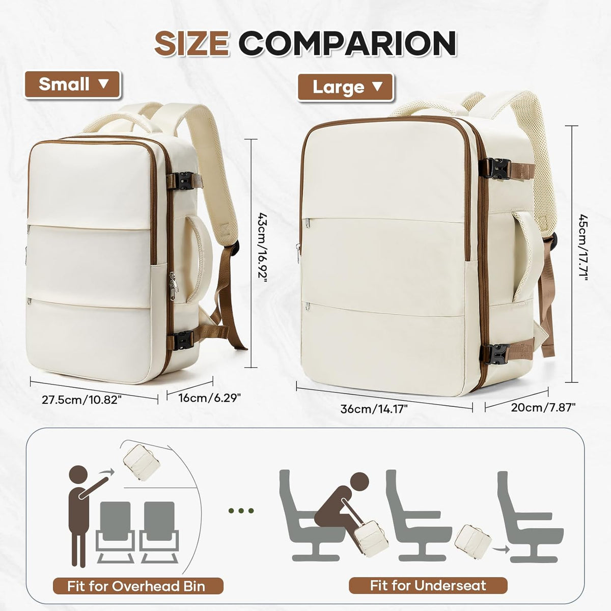 Travel Backpack For Women Men Carry on Backpack Luggage Flight Approved Personal item Travel Bag Essentials Mochila de viaje Laptop College Backpack Large Black