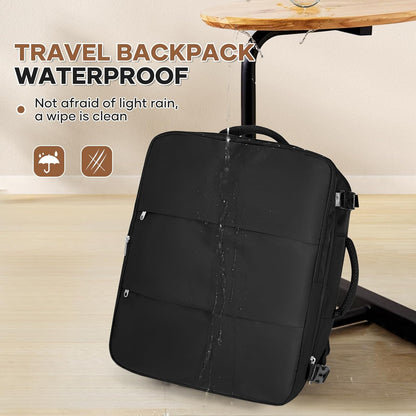 Travel Backpack For Women Men Carry on Backpack Luggage Flight Approved Personal item Travel Bag Essentials Mochila de viaje Laptop College Backpack Large Black