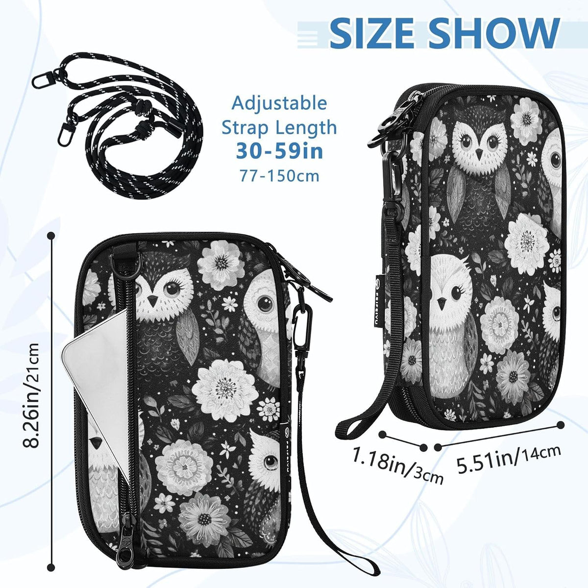 Owls Flowers Leaves Passport Holder Cover Wallet | Family RFID Blocking Passport Cover Wallet, Travel Document Organizer Clutch Bag Credit Cards Case Cover for Women Men