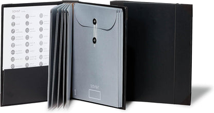 The Folio® Important Document Organizer | Binder with Guided Labels, Acid-Free File Folder Organizer with 10 Pockets, Document Holder for Home Records, Legal and Medical Papers (Blue)