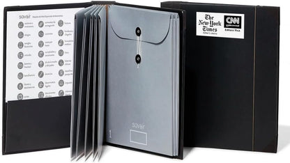 The Folio® Important Document Organizer | Binder with Guided Labels, Acid-Free File Folder Organizer with 10 Pockets, Document Holder for Home Records, Legal and Medical Papers (Blue)
