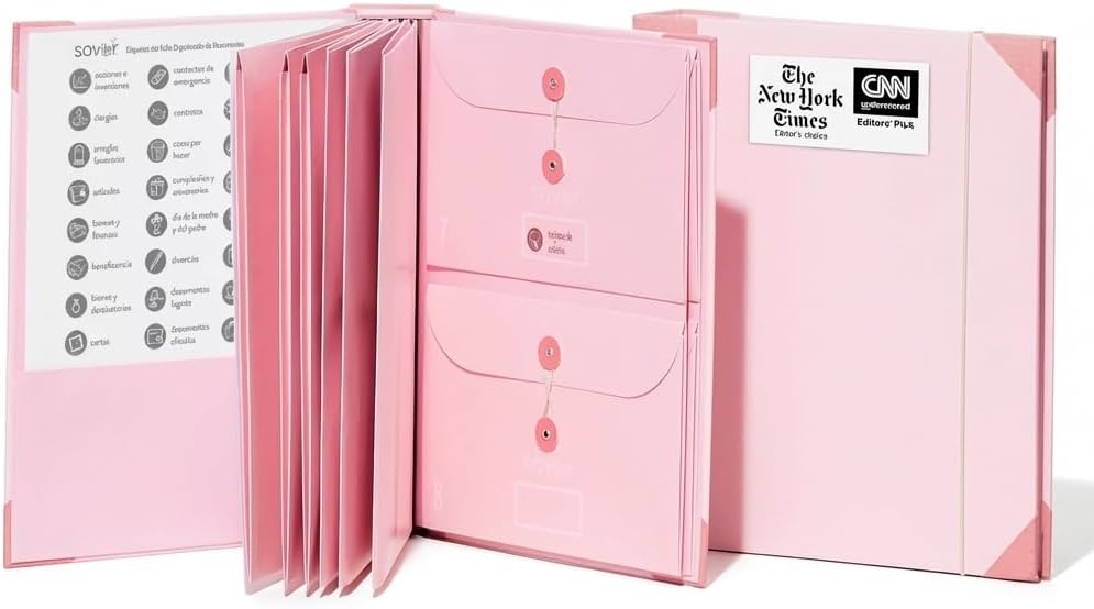 The Folio® Important Document Organizer | Binder with Guided Labels, Acid-Free File Folder Organizer with 10 Pockets, Document Holder for Home Records, Legal and Medical Papers (Blue)