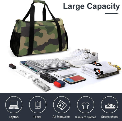 Foldable Lightweight Travel Duffel Bag Carry On Weekender Overnight Tote Bag for Men Women Yoga