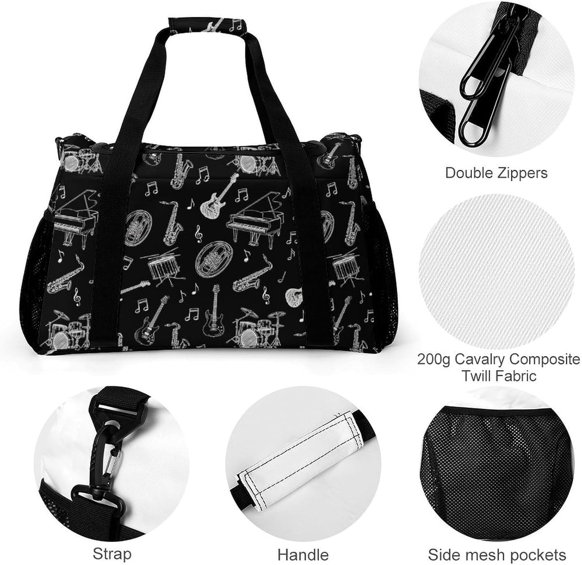 Foldable Lightweight Travel Duffel Bag Carry On Weekender Overnight Tote Bag for Men Women Yoga
