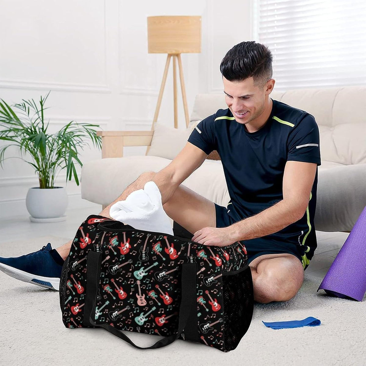 Foldable Lightweight Travel Duffel Bag Carry On Weekender Overnight Tote Bag for Men Women Yoga