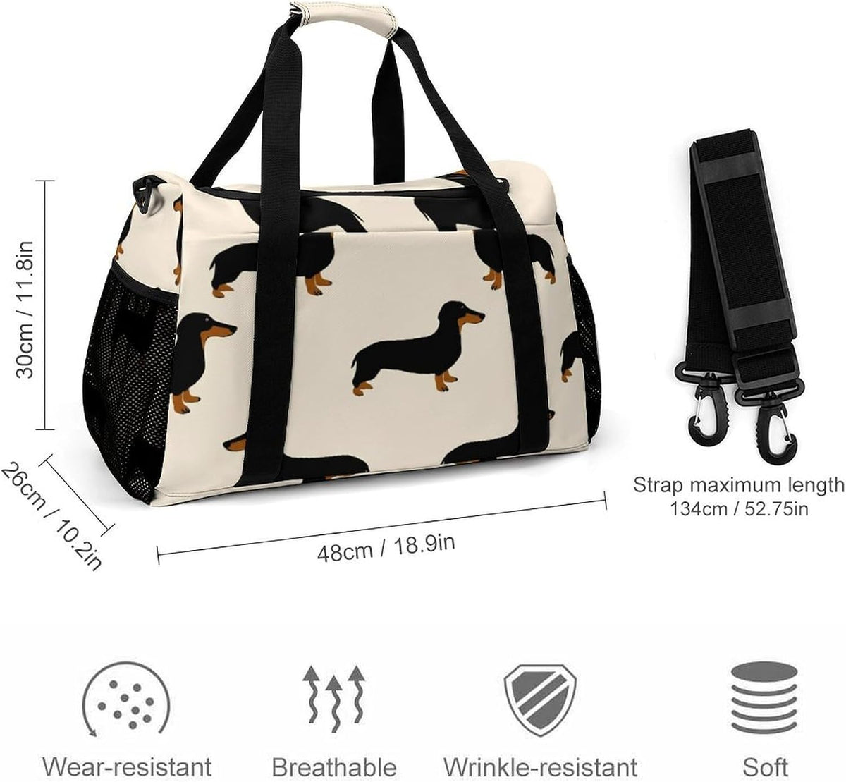 Foldable Lightweight Travel Duffel Bag Carry On Weekender Overnight Tote Bag for Men Women Yoga