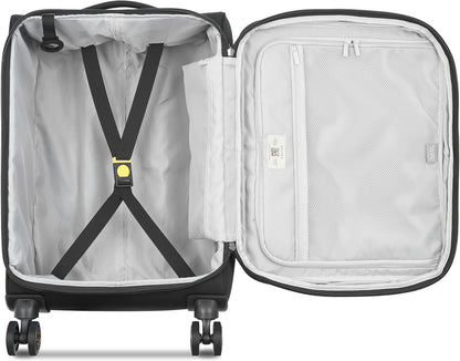 DELSEY PARIS Cruise 3.0 Softside Expandable Luggage with Spinner Wheels, Black, Carry On 20 Inch