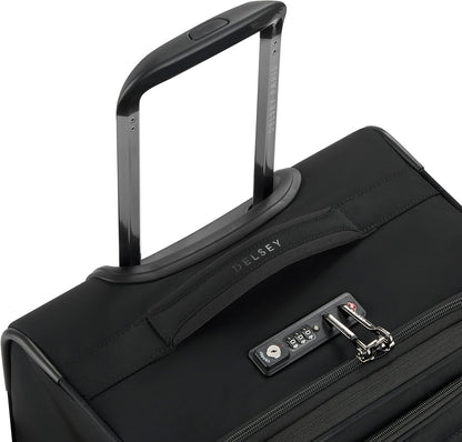 DELSEY PARIS Cruise 3.0 Softside Expandable Luggage with Spinner Wheels, Black, Carry On 20 Inch