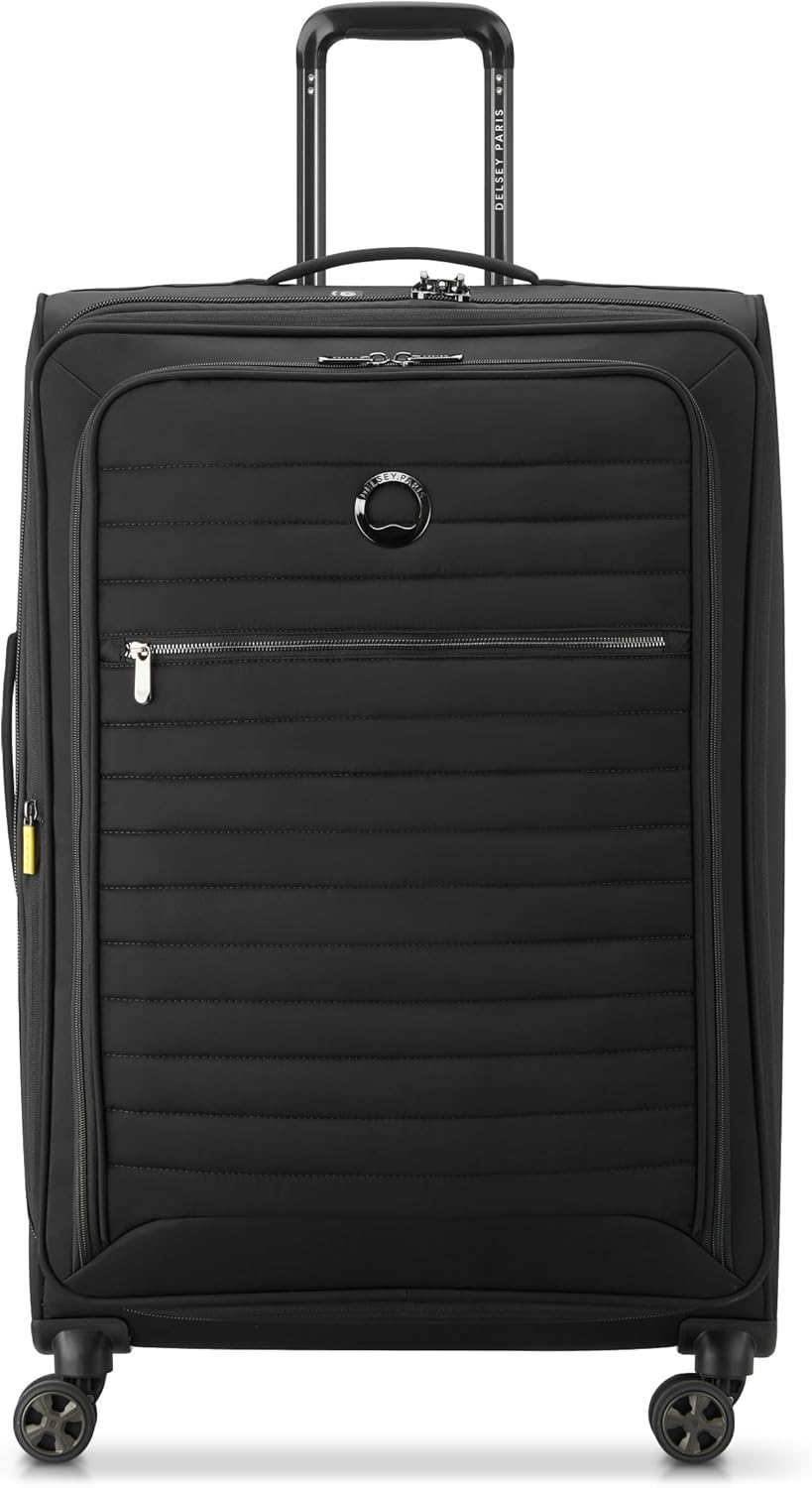 DELSEY PARIS Cruise 3.0 Softside Expandable Luggage with Spinner Wheels, Black, Carry On 20 Inch