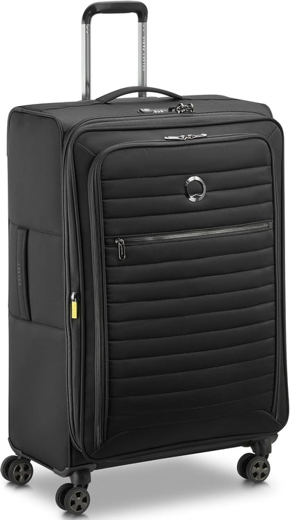 DELSEY PARIS Cruise 3.0 Softside Expandable Luggage with Spinner Wheels, Black, Carry On 20 Inch