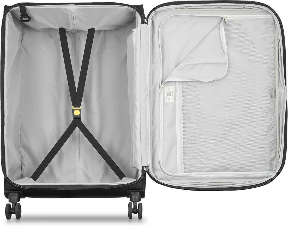 DELSEY PARIS Cruise 3.0 Softside Expandable Luggage with Spinner Wheels, Black, Carry On 20 Inch