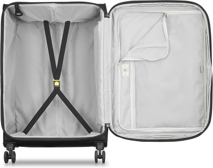 DELSEY PARIS Cruise 3.0 Softside Expandable Luggage with Spinner Wheels, Black, Carry On 20 Inch