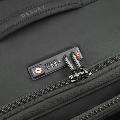 DELSEY PARIS Cruise 3.0 Softside Expandable Luggage with Spinner Wheels, Black, Carry On 20 Inch