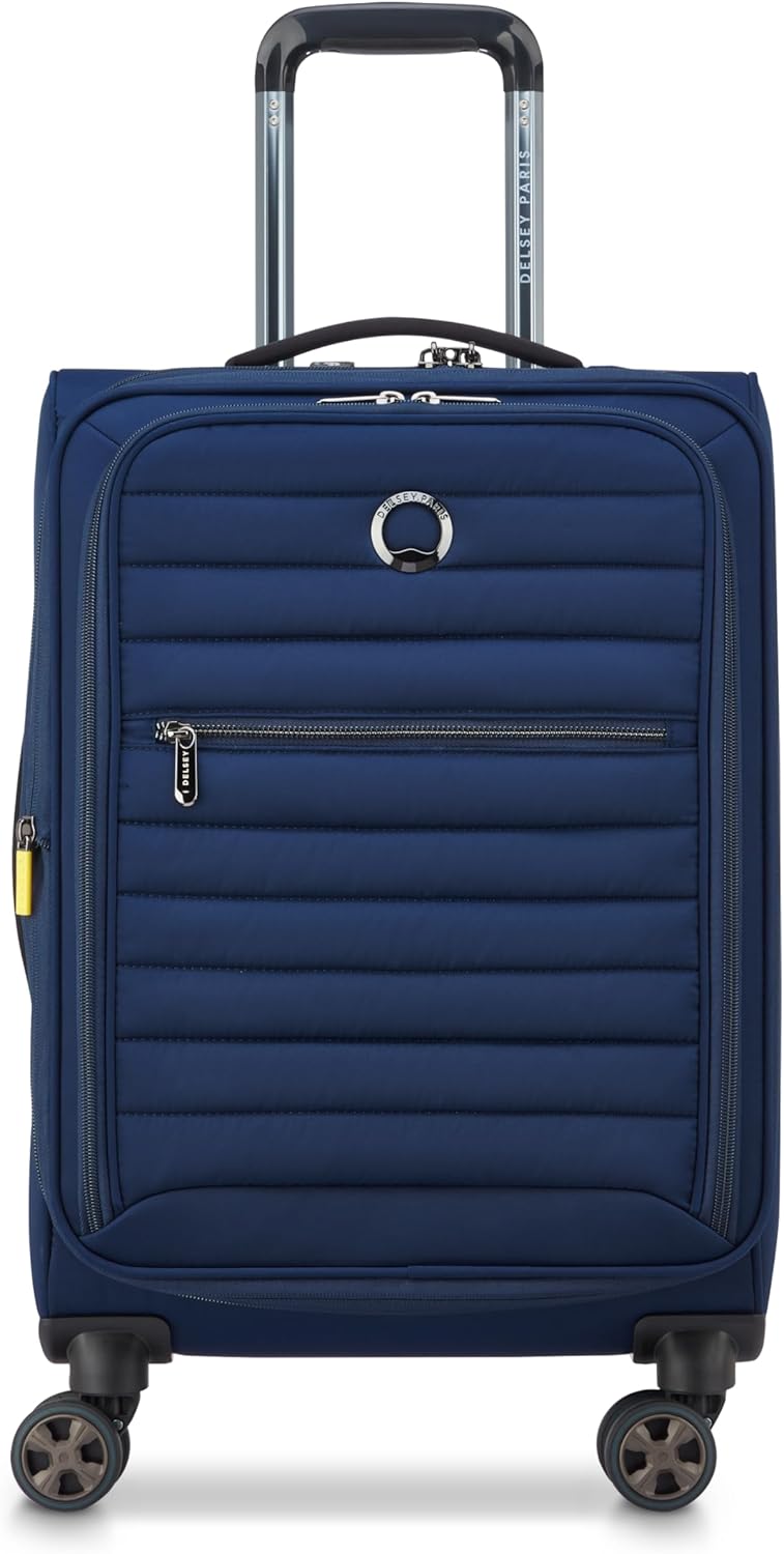 DELSEY PARIS Cruise 3.0 Softside Expandable Luggage with Spinner Wheels, Black, Carry On 20 Inch
