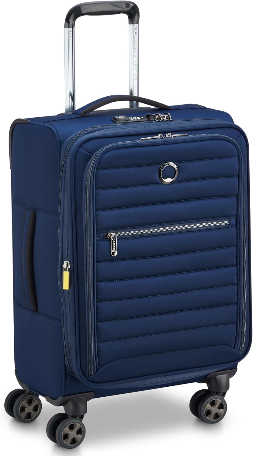 DELSEY PARIS Cruise 3.0 Softside Expandable Luggage with Spinner Wheels, Black, Carry On 20 Inch