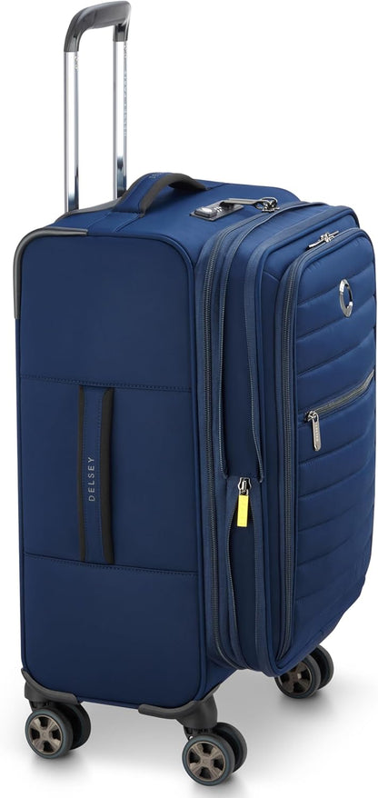 DELSEY PARIS Cruise 3.0 Softside Expandable Luggage with Spinner Wheels, Black, Carry On 20 Inch