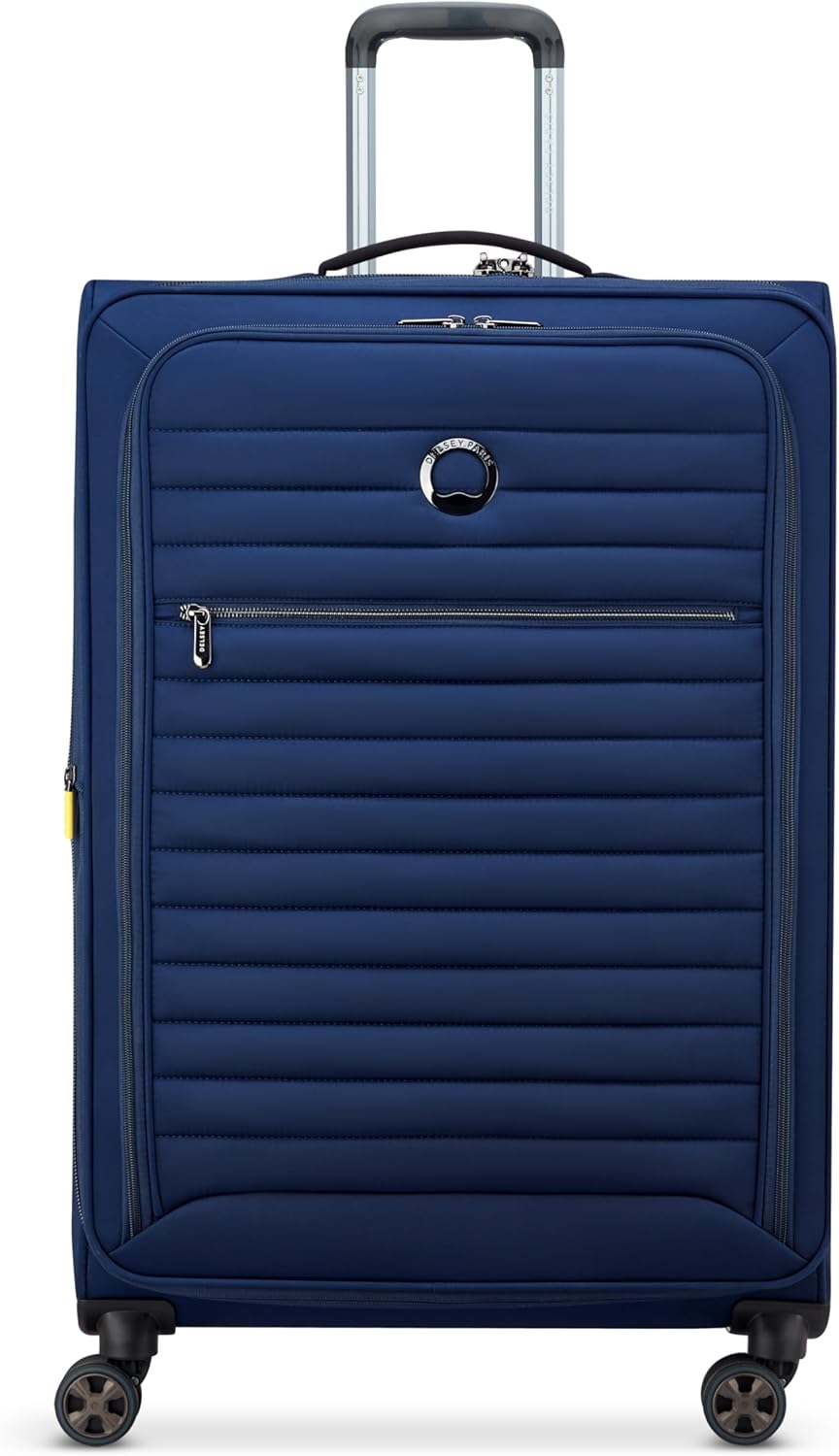 DELSEY PARIS Cruise 3.0 Softside Expandable Luggage with Spinner Wheels, Black, Carry On 20 Inch